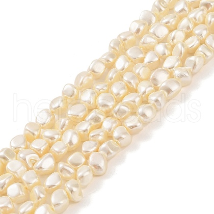 Electroplated Shell Pearl Beads Strands BSHE-C006-02B-1