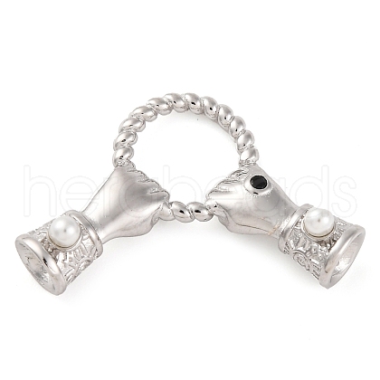 925 Sterling Silver Micro Pave Cubic Zirconia Connector Charms STER-U005-06P-1