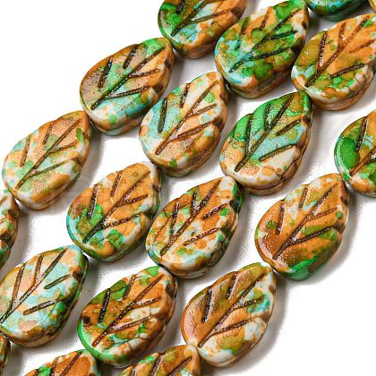 Spray Painted Synthetic Turquoise Beads Strands G-E617-A06-02-1