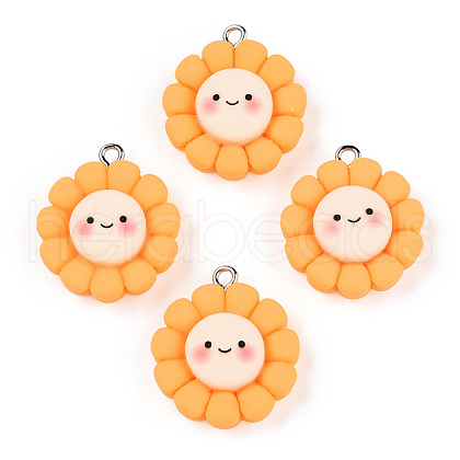 Opaque Resin Pendants RESI-S403-03B-1