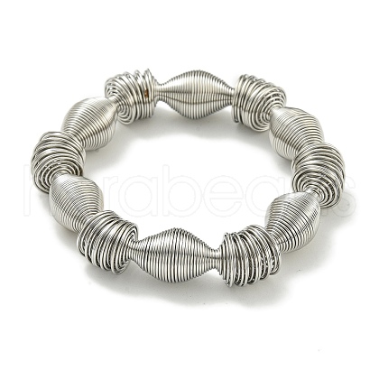Non-Tarnish Adjustable 304 Stainless Steel Bicone Spring Wire Bracelets BJEW-H617-08B-P-1