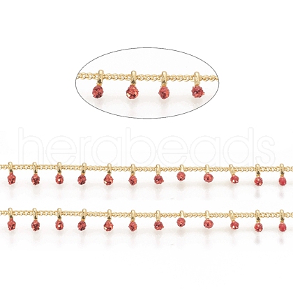 Brass Handmade Beaded Chain CHC-G011-07G-10-1