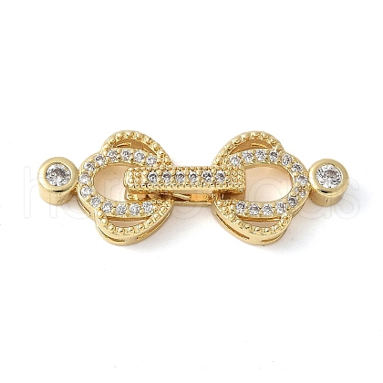 Brass Pave Clear Cubic Zirconia Fold Over Clasps KK-M320-21G-1