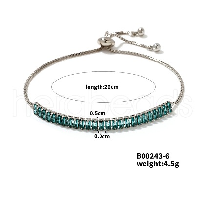 Shiny Adjustable Delicate Luxurious Brass Slider Bracelets for Women KV0413-4-1