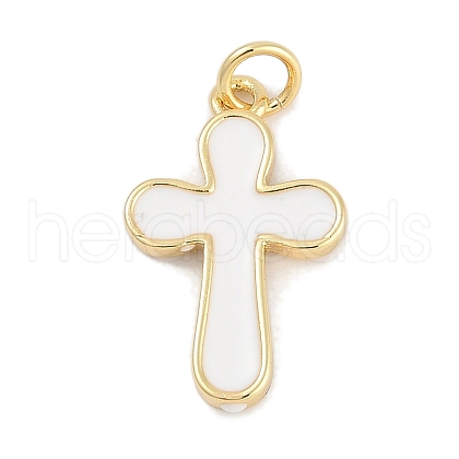 Brass Enamel Pendants KK-Q028-68G-01-1
