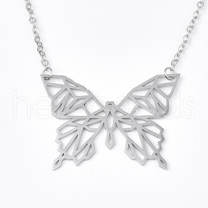 Non-Tarnish 201 Stainless Steel Pendant Necklaces NJEW-T009-JN049-1-40-1