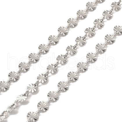 Tarnish Resistant 304 Stainless Steel Flower Link Chains STAS-B041-08P-1