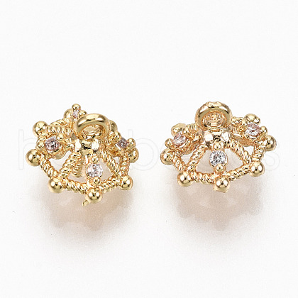 Brass Micro Clear Cubic Zirconia Peg Bails Charms KK-N231-210-NF-1
