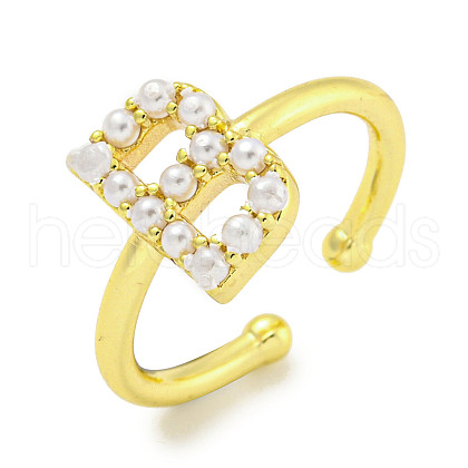 Rack Plating Brass Open Cuff Rings for Women RJEW-F162-01G-B-1