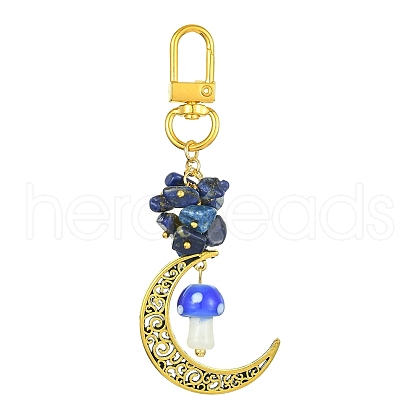 Hollow Moon Alloy Pendant Decoraiton HJEW-JM01394-04-1