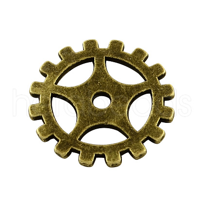 Tibetan Style Alloy Gear Pendants X-TIBEP-5307-AB-FF-1