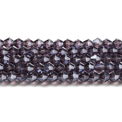 Transparent Electroplate Glass Beads Strands EGLA-A039-T4mm-A04-1