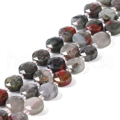 Natural African Bloodstone Beads Strands G-N342-12-1