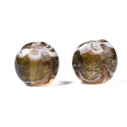 Handmade Gold Sand Lampwork Beads LAMP-N028-001C-1