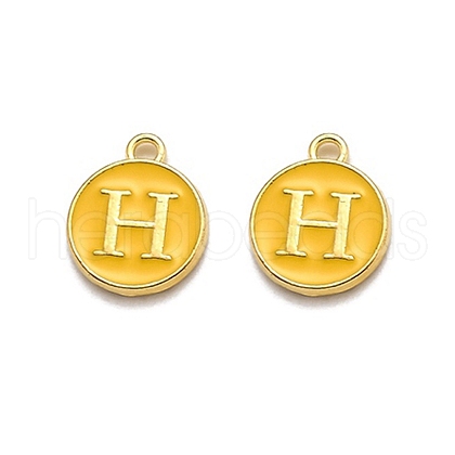 Golden Plated Alloy Enamel Charms ENAM-Q437-13H-1
