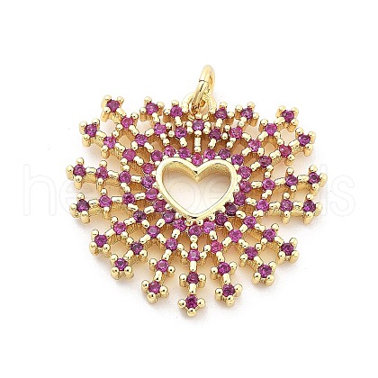 Brass Micro Pave Cubic Zirconia Pendants KK-Q006-35G-01-1