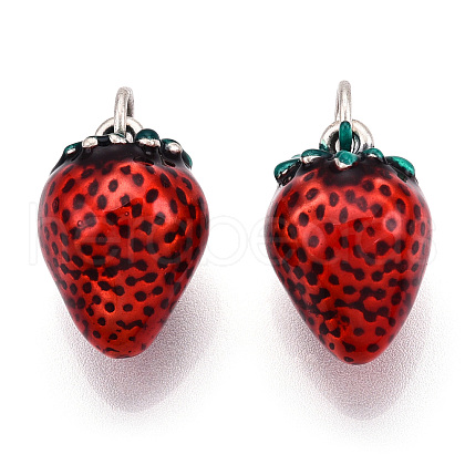 925 Sterling silver Enamel Fruit Pendants STER-T007-52-1