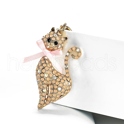 Alloy Rhinestone Keychain PW-WGA0D8D-01-1