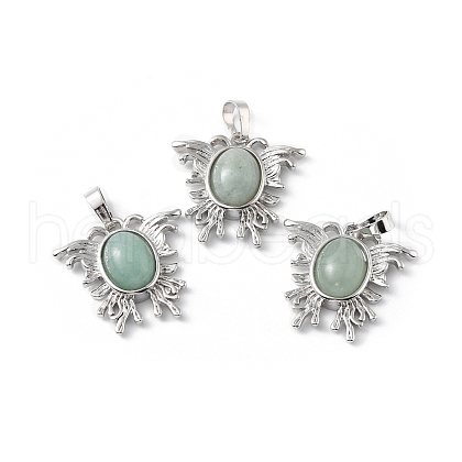 Natural Green Aventurine Pendants G-P498-03P-20-1