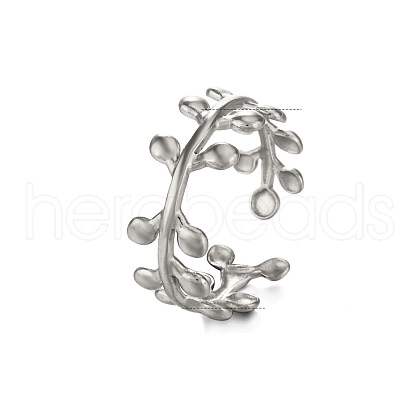 Stainless Steel Open Cuff Rings for Women PW-WGAC6AF-02-1