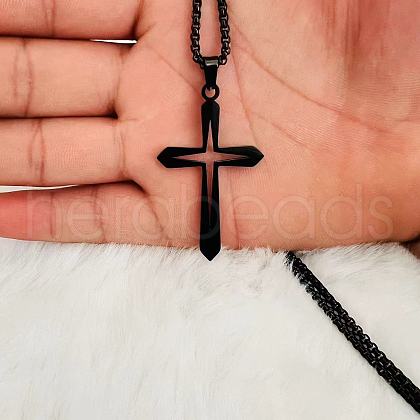 Hollow Out Cross Stainless Steel Pendant Necklaces for Men FS-WGAF8AC-02-1