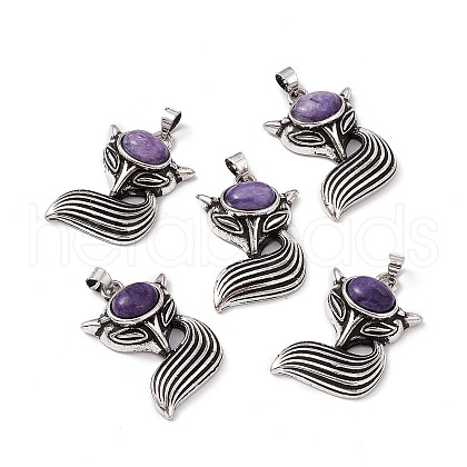 Natural Charoite Pendants KK-A173-02AS-02-1