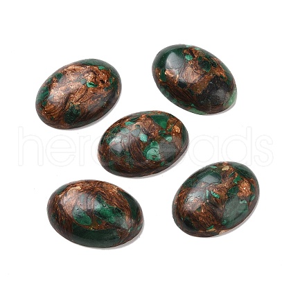 Natural Malachite Cabochons G-E464-42R-1