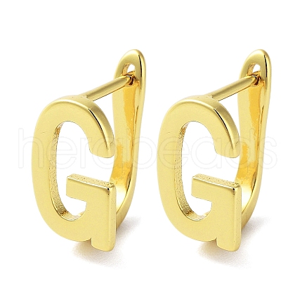 Brass Letter Stud Earrings for Women EJEW-A038-01G-G-1
