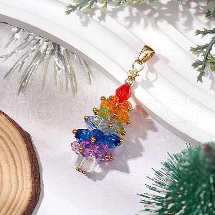 Chakra Theme Acrylic Pendants HJEW-JM02613-01-1