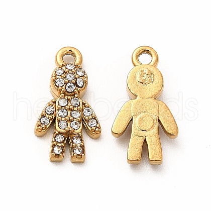 Ion Plating(IP) 316 Surgical Stainless Steel with Crystal Rhinestone Pendants X-STAS-G305-04G-1