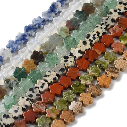 Opalite/Natural Picture Jasper/Blue Spot Jasper/Indian Agate/Dalmatian Jasper/Unakite/Strawberry Quartz Beads Strands G-B138-C01-01-1