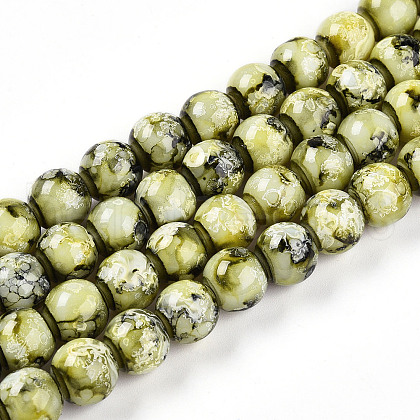 Baking Painted Glass Beads Strands X1-DGLA-N003-10mm-A04-1