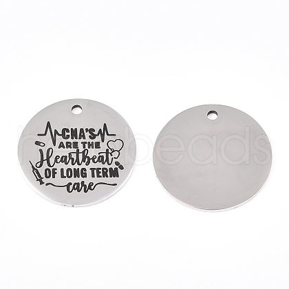 Non-Tarnish 201 Stainless Steel Pendants STAS-T064-38P-24-1