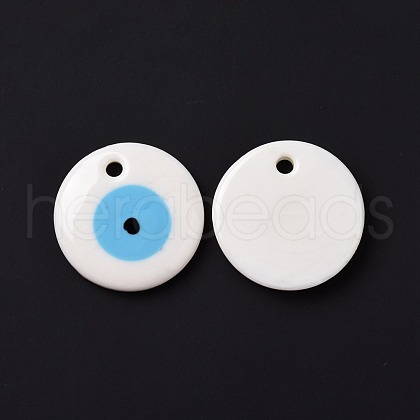 Handmade Lampwork Evil Eye Pendants LAMP-E106-02B-01-1