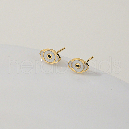 Elegant Stainless Steel Enamel Evil Eye Stud Earrings AG3278-1-1