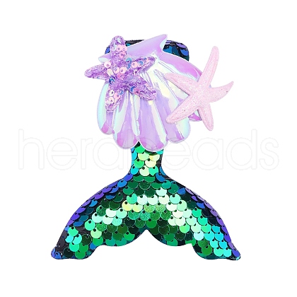 Mermaid Fishtail Sequins Plastic Alligator Hair Clips PW-WG2684B-01-1