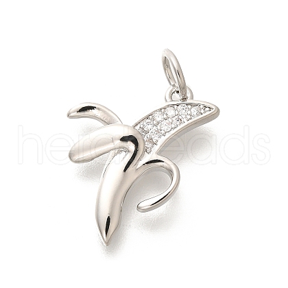 Brass Micro Pave Clear Cubic Zirconia Pendants KK-L225-004P-02-1