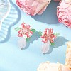 Flower Handmade Glass Seed Beads Stud Earrings EJEW-MZ00449-4