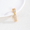 Brass Clear Cubic Zirconia European Dangle Charms KK-R003-01G-01-1