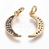 Brass Micro Pave Cubic Zirconia Charms ZIRC-E145-81G-2