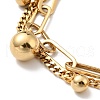 Round Ball Charm Multi-strand Bracelet BJEW-G639-23G-2