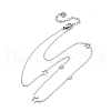 304 Stainless Steel Star Link Chain Necklaces NJEW-R026-13P-4