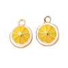 Fruits Style Eco-Friendly Rack Plating Brass Enamel Pendants KK-S507-07A-G-1