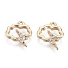 Brass Micro Pave Clear Cubic Zirconia Charms X-KK-T056-57G-NF-1