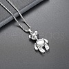 Alloy Bear Pendant Necklaces FS-WGADD22-02-1