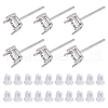 DICOSMETIC 3 Pairs 925 Sterling Silver Stud Earring Findings DIY-DC0003-38-1