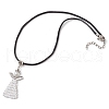Seed Beads Loom Angel Pendant Necklaces NJEW-MZ00061-04-4