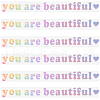 PVC You Are Beautiful Self Adhesive Car Stickers STIC-WH0013-10B-1