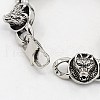 Fashionable Retro Jewelry 304 Stainless Steel Wolf Bracelets for Men BJEW-L045-47-3