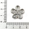Brass Pave Cubic Zirconia 5-Petal Flower Multi-Strand Links KK-I276-30P-02-3